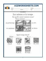 French Worksheet - Les Saisons