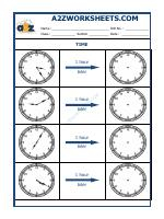 Telling Time - 1 Hour Interval (Draw The Clock) - 04