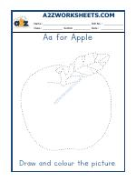 A For Apple Colouring Sheets