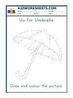 U For Umbrella Colouring Sheet