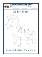 Z Or Zebra Colouring Sheet