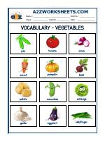 Vocabulary Worksheets-Vegetable