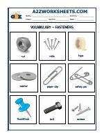 Vocabulary Worksheets -Fasteners