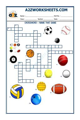 Crossword -Name That Game
