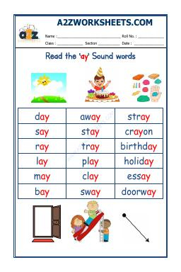 English Phonics Sounds - 'Ay' Sound Words