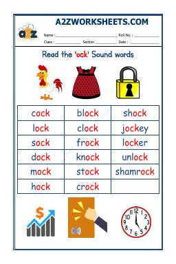 English Phonics Sounds - 'Ock' Sound Words