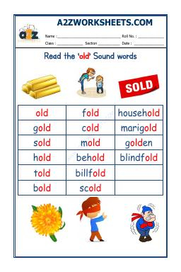 English Phonics Sounds - 'Old' Sound Words