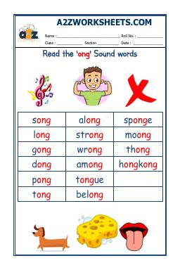 English Phonics Sounds - 'Ong' Sound Words