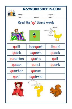 English Phonics Sounds - 'Qu' Sound Words
