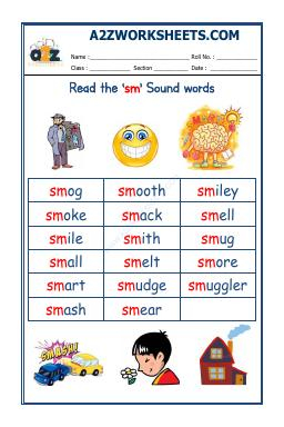 English Phonics Sounds - 'Sm' Sound Words