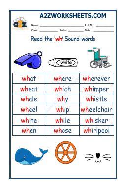English Phonics Sounds - 'Wh' Sound Words