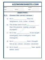 Class-Vi-English Adjectives Worksheet-10