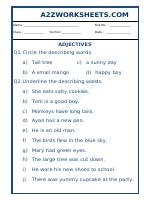 Class-Ll-English Adjective Worksheet-10