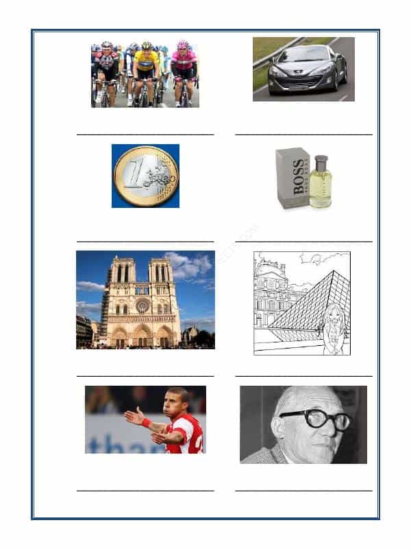French Worksheet - La Culture Française