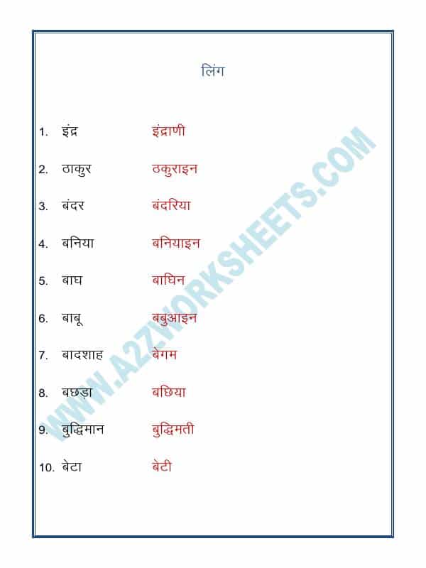 Hindi Grammar- Ling Badlo (Gender)-02