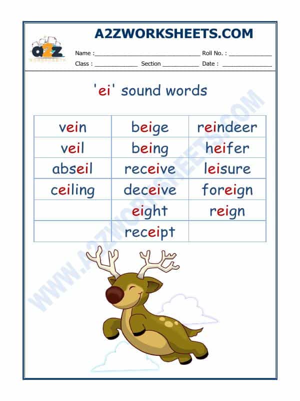 English Phonics Sounds - 'Ei' Sound Words