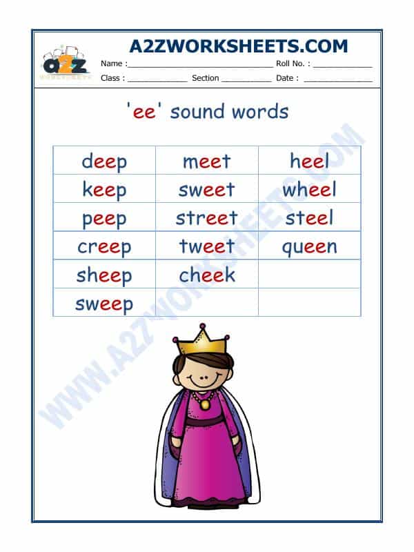 English Phonics Sounds - 'Ee' Sound Words