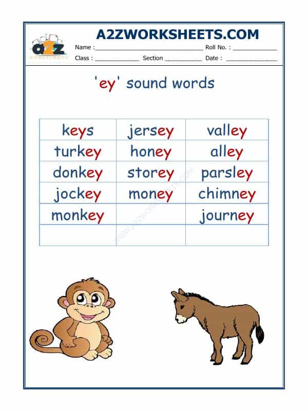 English Phonics Sounds - 'Ey' Sound Words