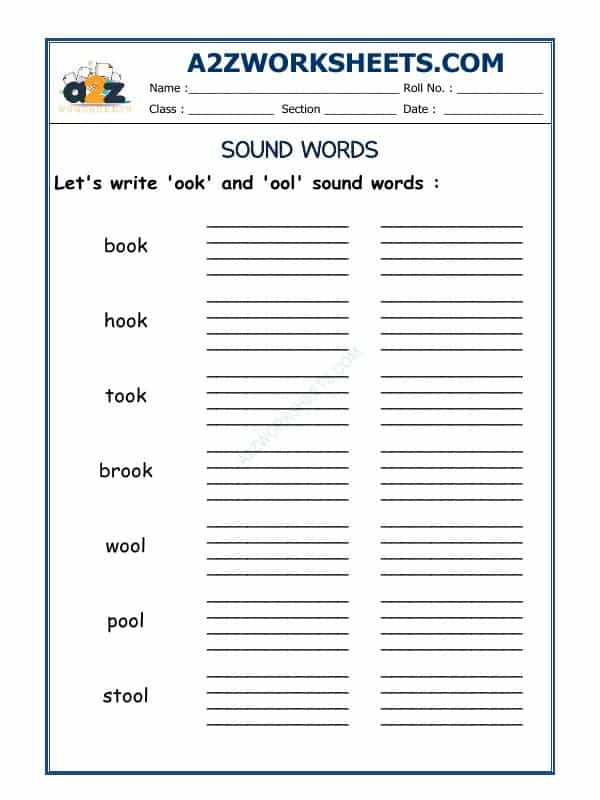 'Ook' And 'Ool' Sound Words