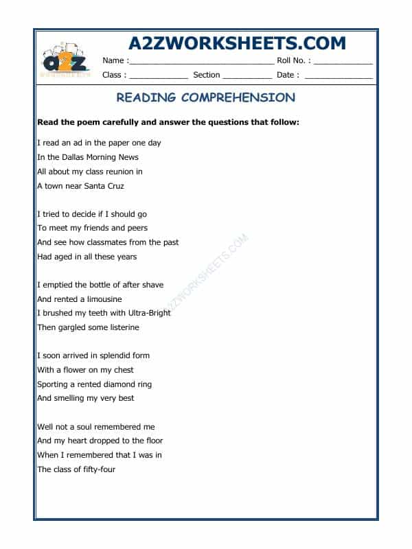 Comprehension Passage (Poem) - 14
