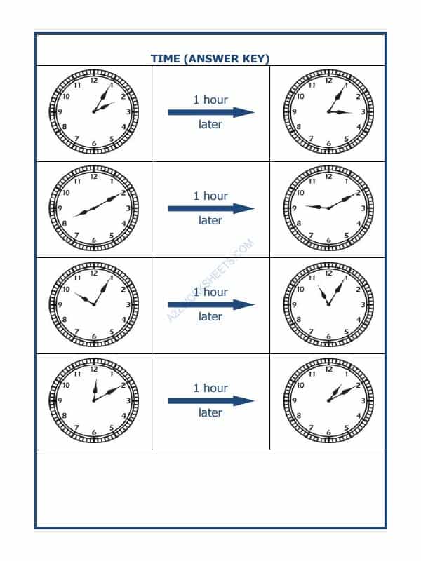 Telling Time - 1 Hour Interval (Draw The Clock)