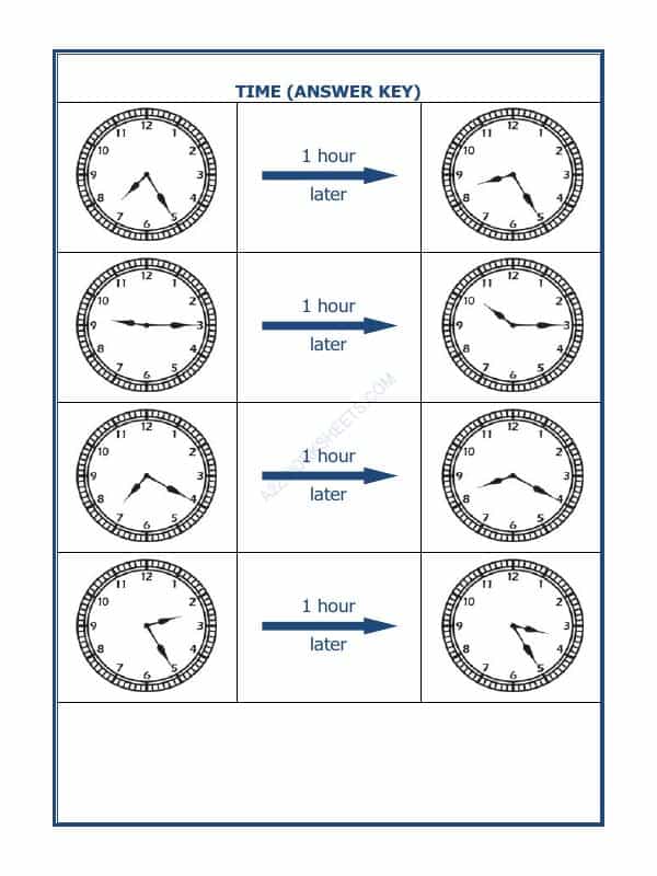 Telling Time - 1 Hour Interval (Draw The Clock) -02