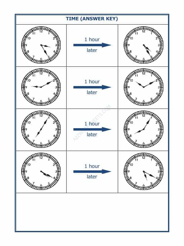 Telling Time - 1 Hour Interval (Draw The Clock) - 04