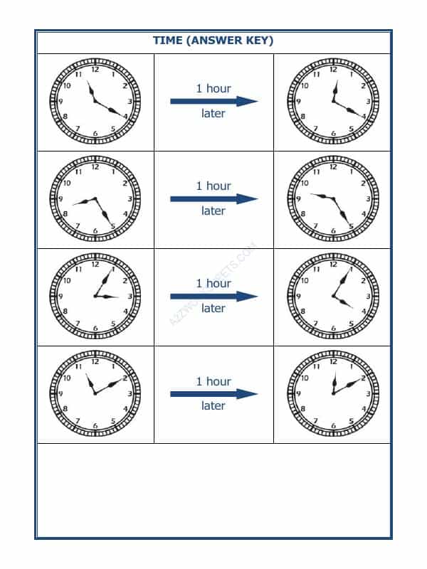 Telling Time - 1 Hour Interval (Draw The Clock) - 05