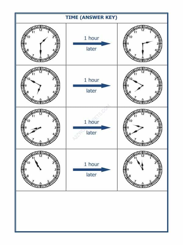 Telling Time - 1 Hour Interval (Draw The Clock) - 06
