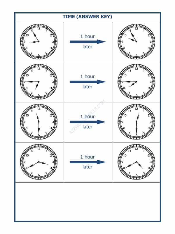 Telling Time - 1 Hour Interval (Draw The Clock) - 07