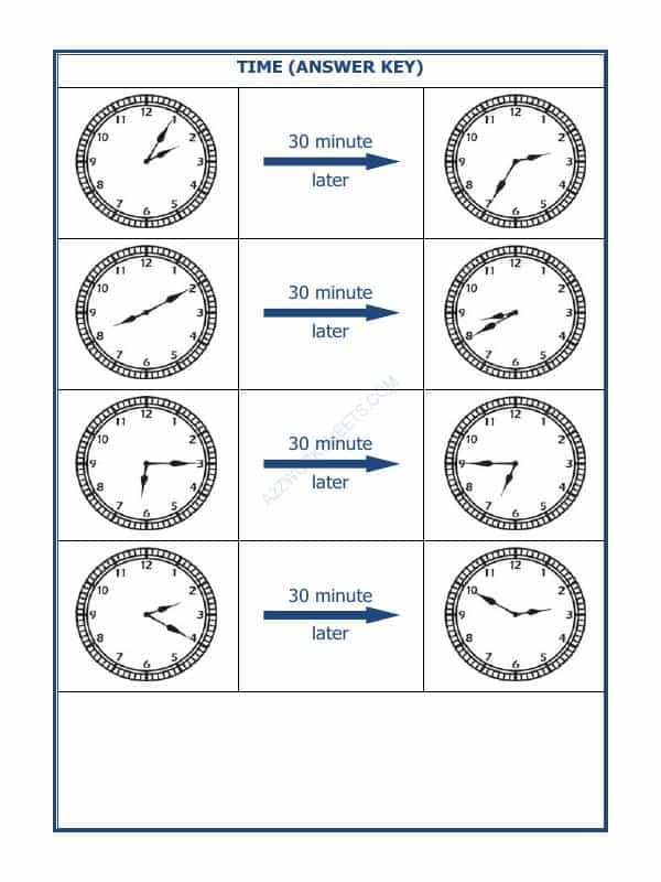 Telling Time - 30 Minutes Interval (Draw The Clock) - 11