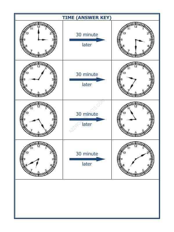 Telling Time - 30 Minutes Interval (Draw The Clock) - 13