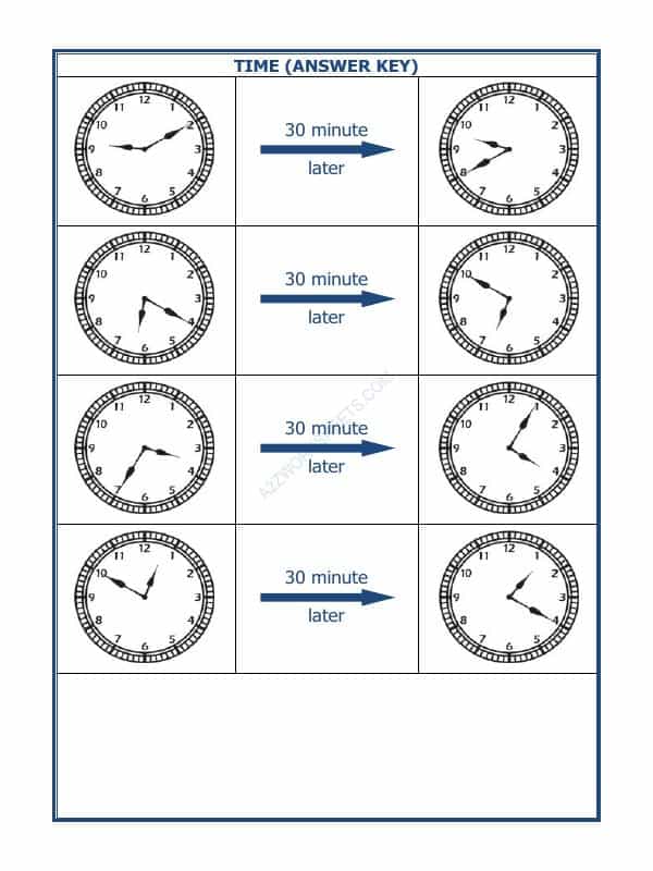 Telling Time - 30 Minutes Interval (Draw The Clock) - 14