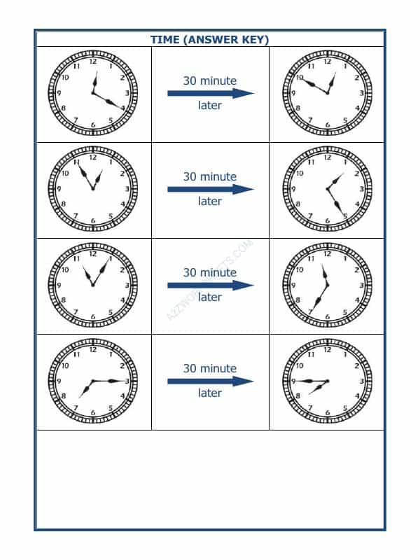 Telling Time - 30 Minutes Interval (Draw The Clock) - 15