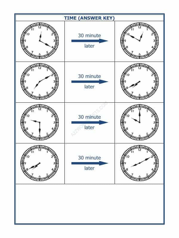 Telling Time - 30 Minutes Interval (Draw The Clock) - 17