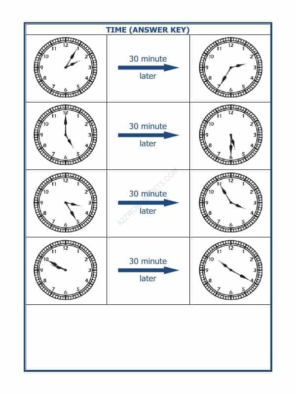 Telling Time - 30 Minutes Interval (Draw The Clock) - 19