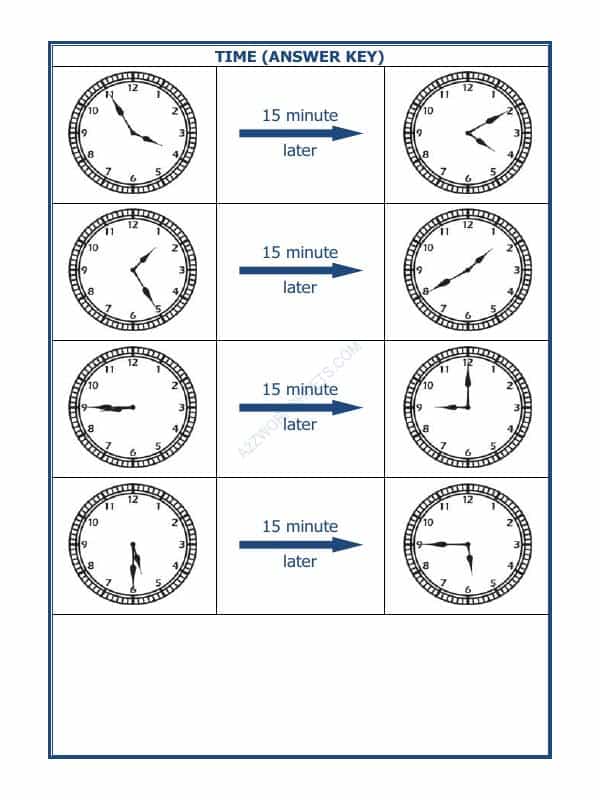 Telling Time - 15 Minutes Interval (Draw The Clock) - 22