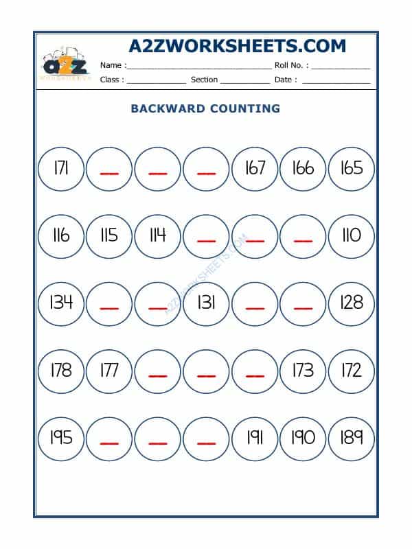 Backward Counting - 34
