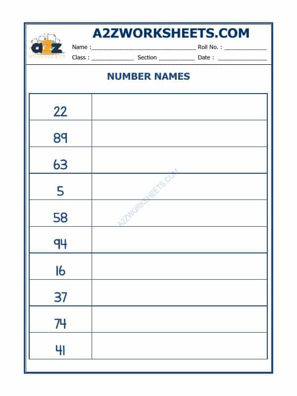 Number Names - 05