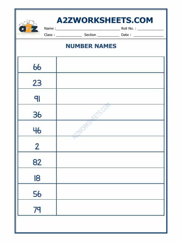 Number Names - 06