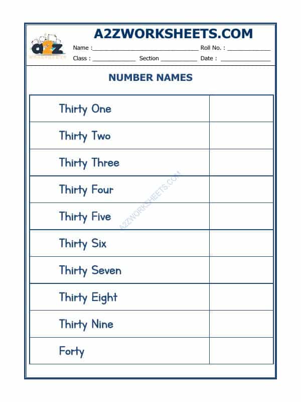 Number Names - 10
