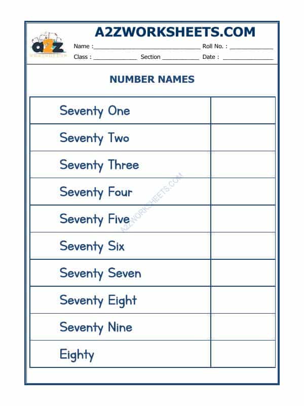 Number Names - 14