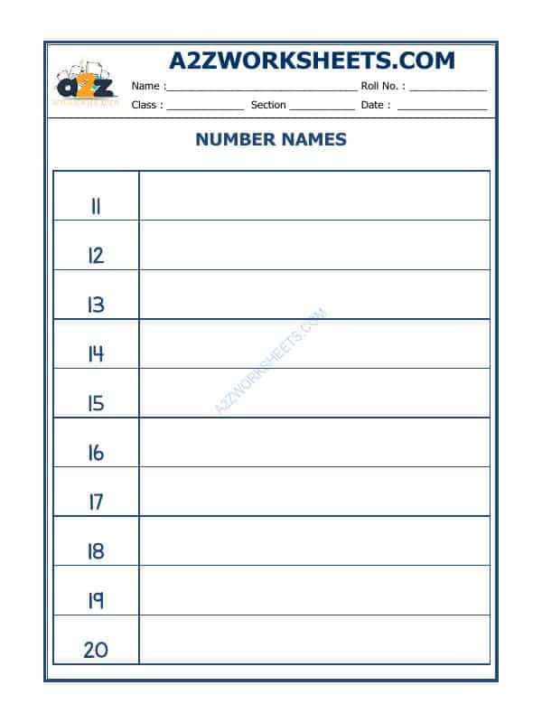 Number Names - 30