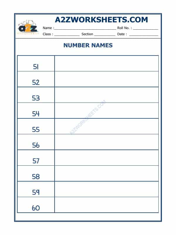 Number Names - 34