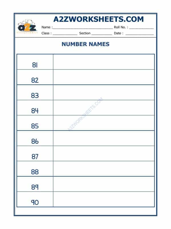Number Names - 37