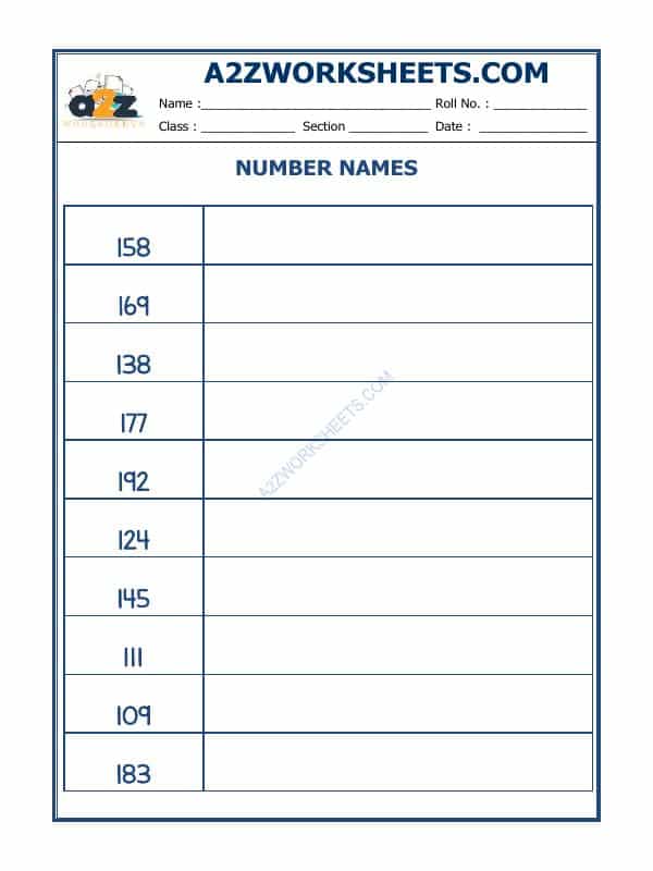 Number Names - 39