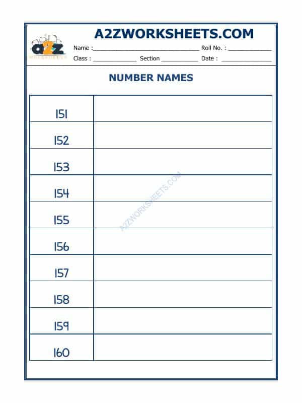 Number Names - 50
