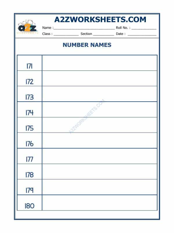 Number Names - 52