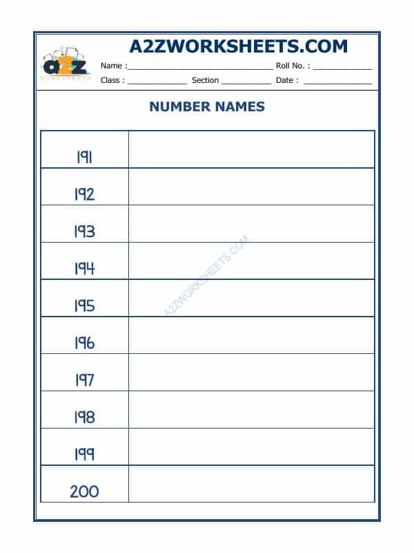 Number Names - 54