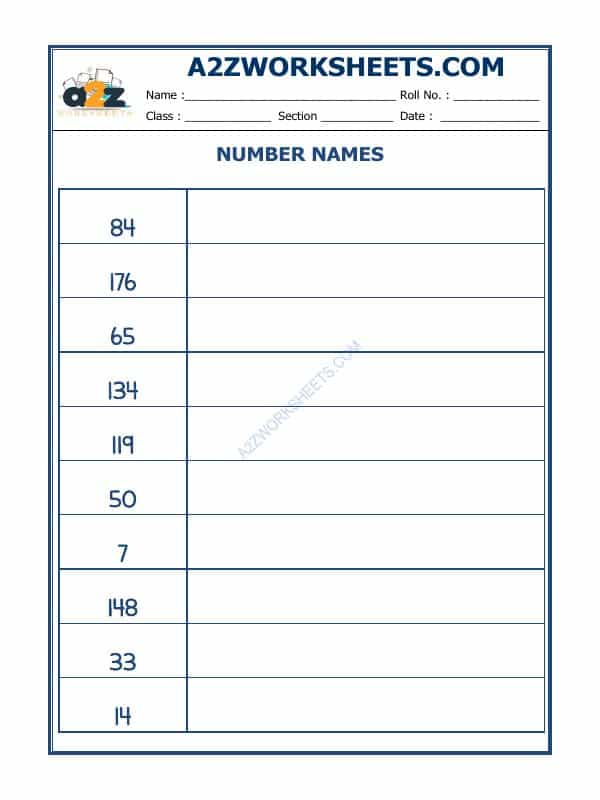 Number Names - 55